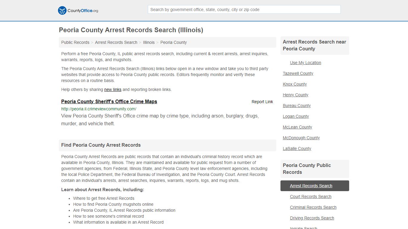 Arrest Records Search - Peoria County, IL (Arrests & Mugshots)
